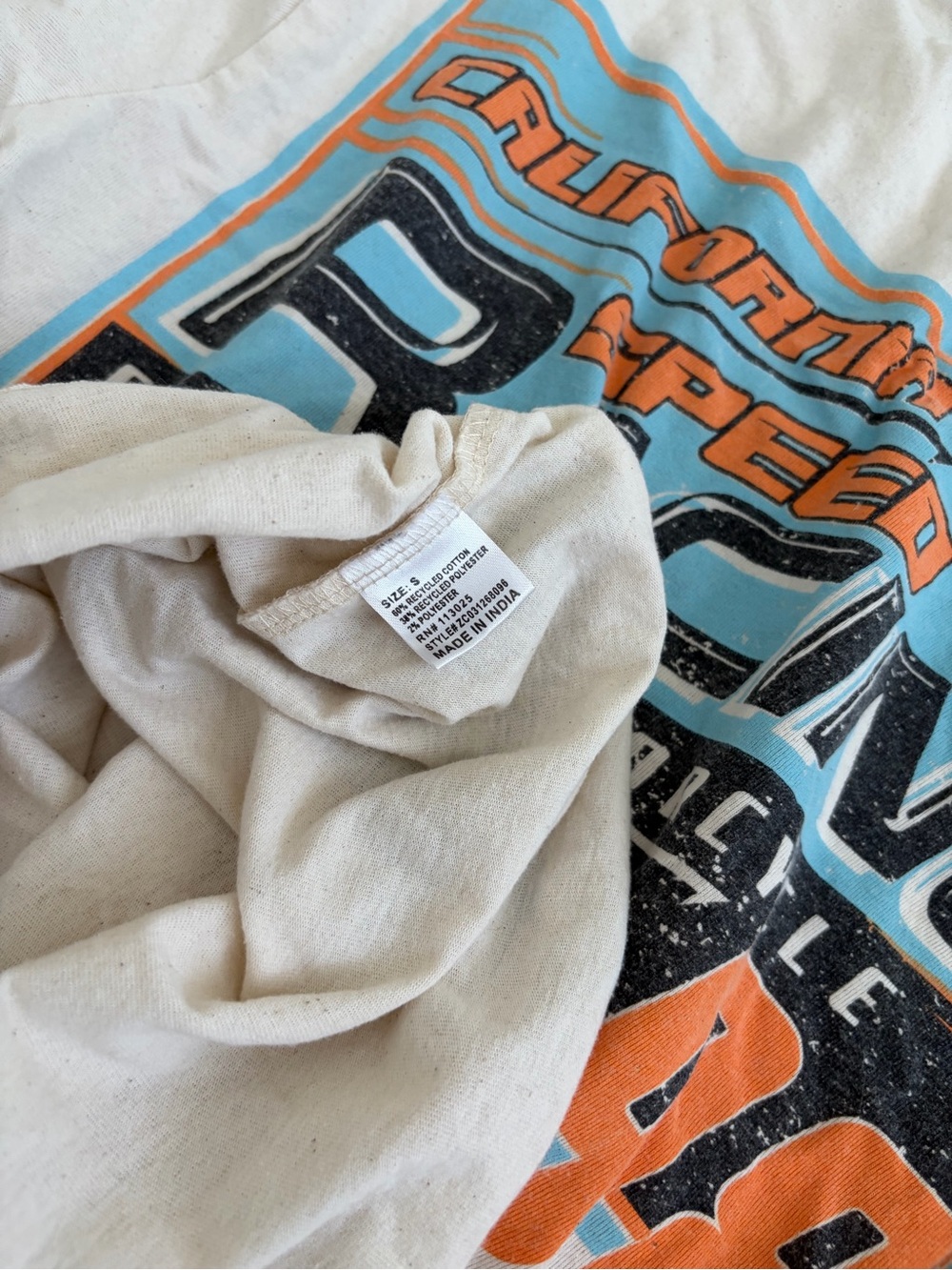 Recycled Threads California Speed Racing 98 Moto Short Sleeve Graphic Tee - Picture 7 of 7